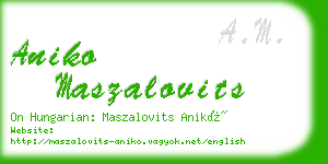 aniko maszalovits business card